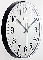 Infinity Instruments 12 Inch Prosaic Round Non-Ticking Silent Battery Operated Easy to Read Clock for Office, Classroom, School, Black