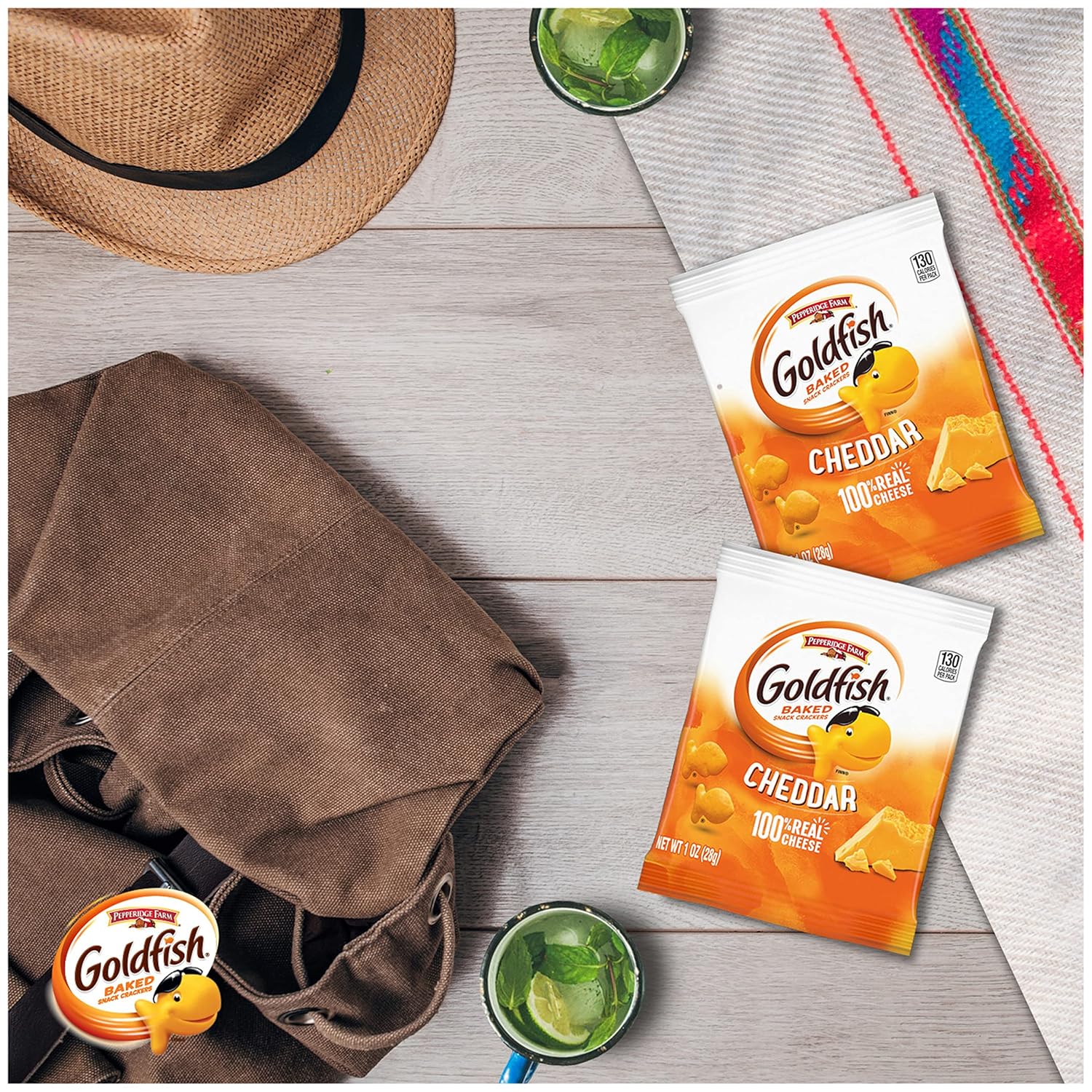 Pepperidge Farm Goldfish Cheddar Crackers, 1.5 oz. Snack Packs, 30 Count 1.5 Ounce (Pack of 30) Cheddar 30ct