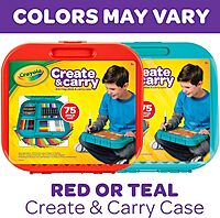 Crayola Create & Carry 2-In-1 Lap Desk & Carry Case 75 Pcs Set