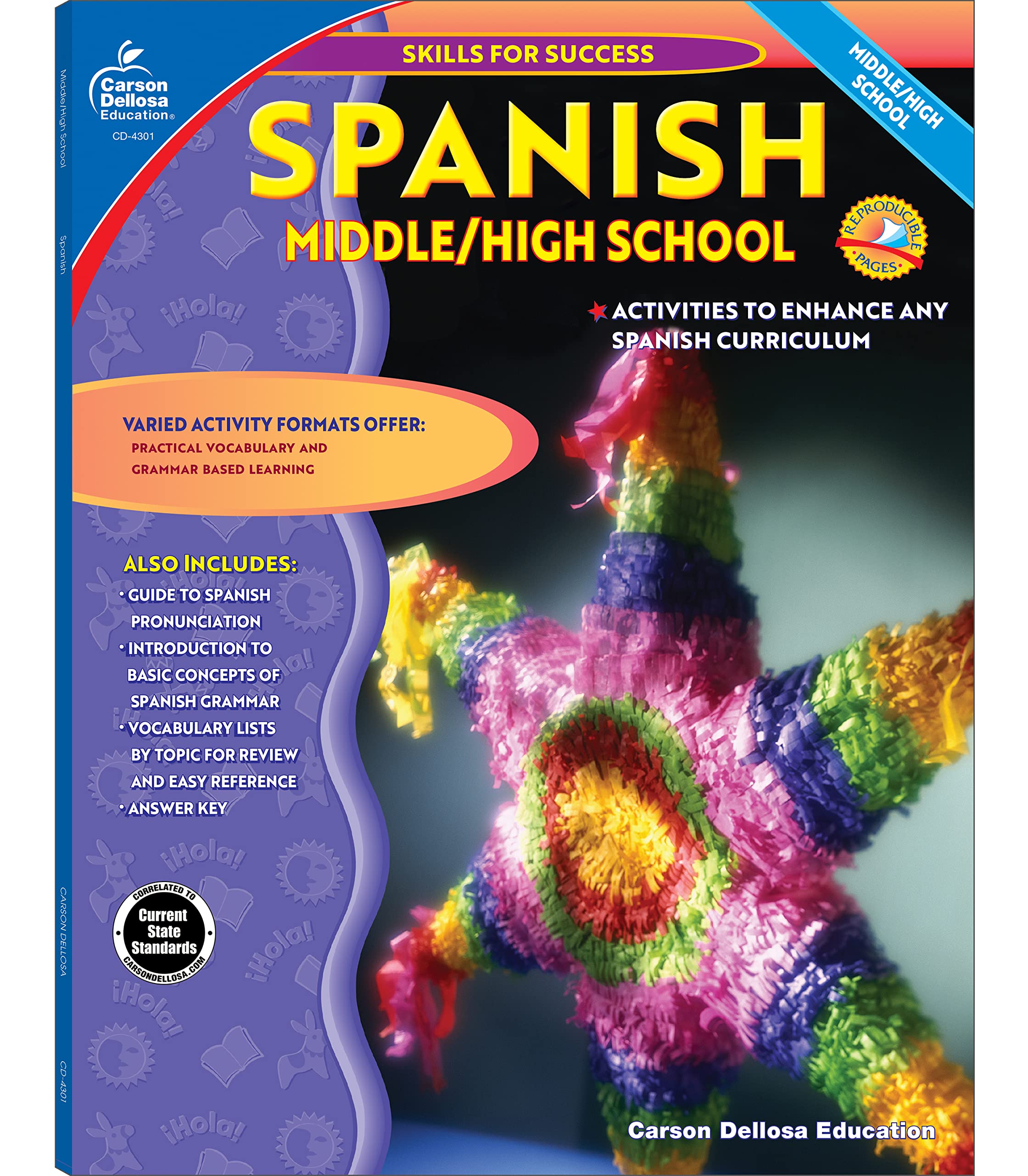 Carson Dellosa Skills for Success, Spanish Workbook for Middle School and High School Students