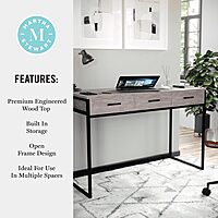 Martha Stewart Ollie Home Office Desk with 3 Drawers