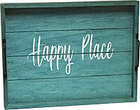 Elegant Designs Decorative Wood Serving Tray w/Handles