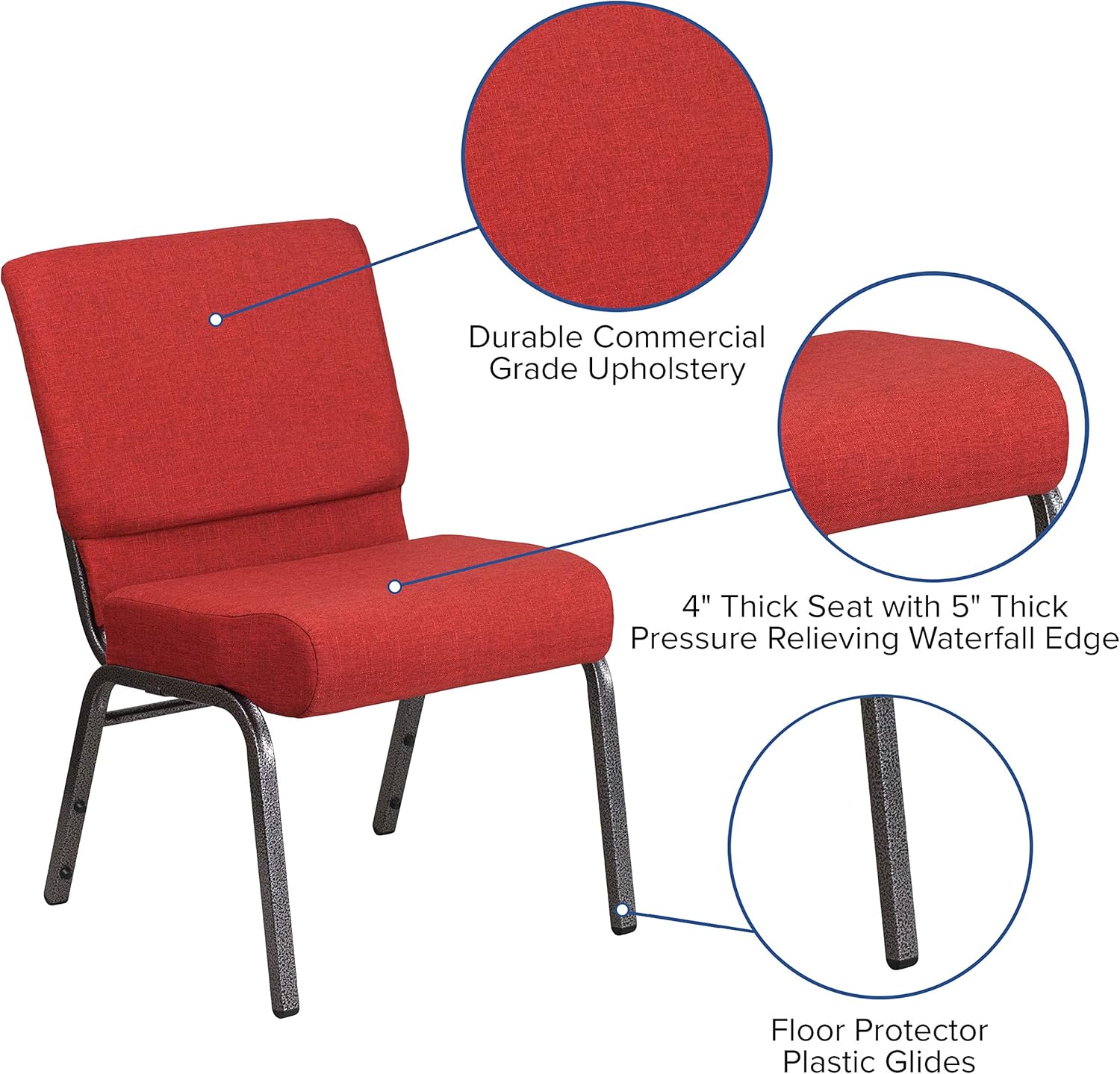 FLASH FURNITURE HERCULES Series 21"W Stacking Church Chair