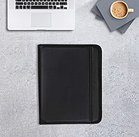 Samsill Professional Padfolio with Secure Zippered Closure, 10.1 Inch Tablet Sleeve, and 8.5 by 11 Inch Notepad, Black