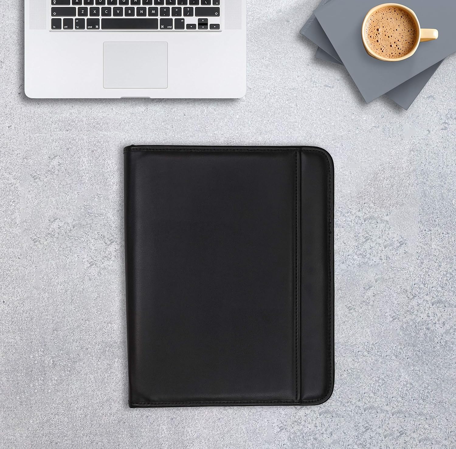 Samsill Professional Padfolio with Secure Zippered Closure, 10.1 Inch Tablet Sleeve, and 8.5 by 11 Inch Notepad, Black
