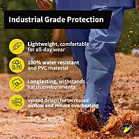 ONGUARD, Sitex 3 Pc Rain Suit, 100% Waterproof PVC, Lightweight and Durable, Blue, 76599, Size 2XL US