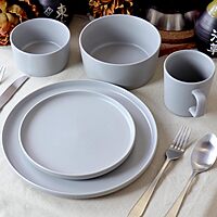 Elama Luxmatte 20-Piece Stoneware Dinnerware Set