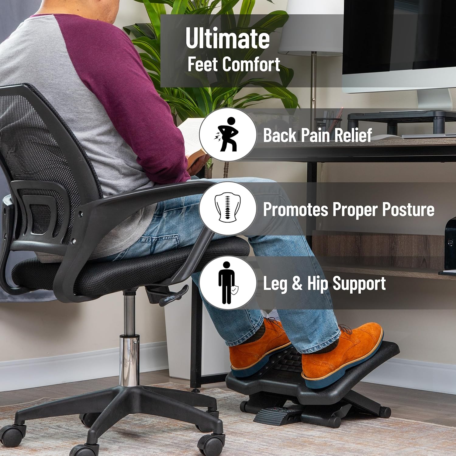 MIND READER Adjustable Ergonomic Foot Rest