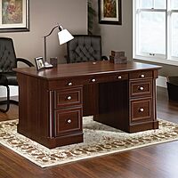 Sauder Palladia Executive Desk with Keyboard Tray and Cord Management