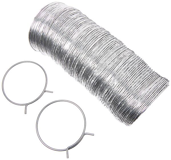 Deflecto Super-Flex 4in Multilayered Flexible Aluminum Duct For Dryer Ventilation, Silver, VENFO408MSX