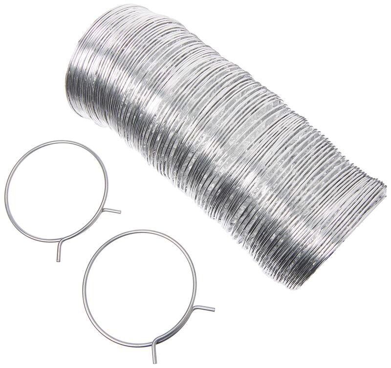 Deflecto Super-Flex 4in Multilayered Flexible Aluminum Duct For Dryer Ventilation, Silver, VENFO408MSX