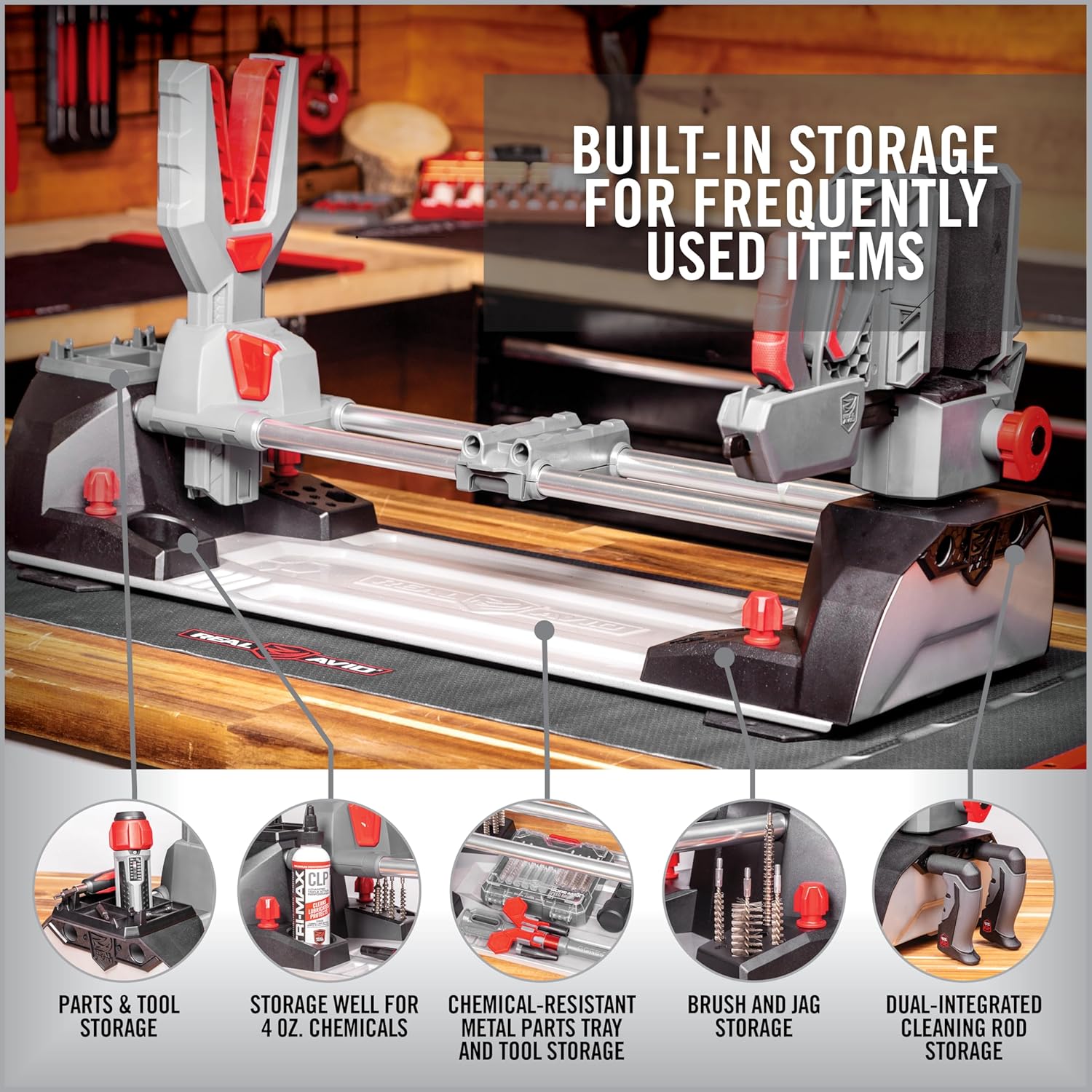 Real Avid Master Gun Workstation Up to 18.3" of Travel One-Hand Quick Adjustable Clamping