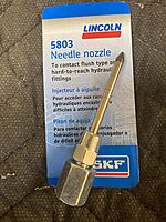 Lincoln 5803 Hand-held Grease Gun Needle Nozzle with Hardened Steel Tip, 1/8" Female NPT Thread, 2.76" Length
