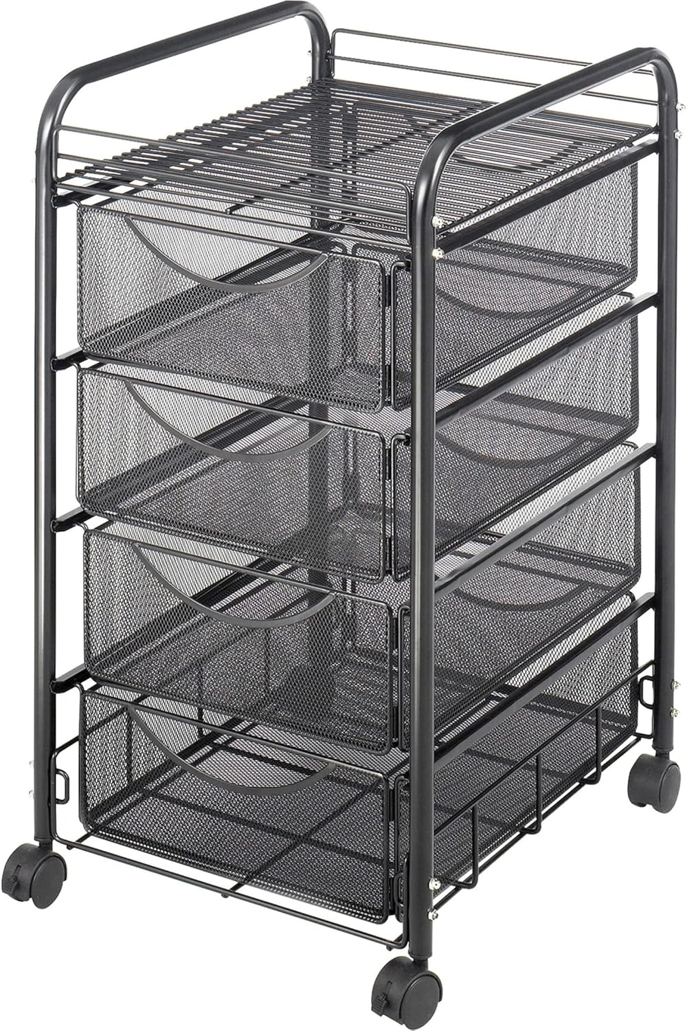 SAFCO Onyx Rolling File Cart, Steel Mesh Mobile Cart, Fits Letter-Size Hanging Folders