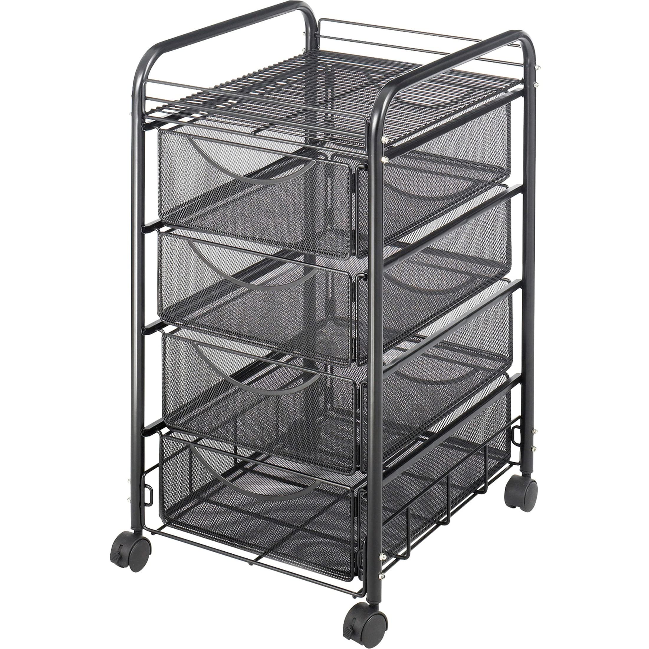 SAFCO Onyx Rolling File Cart, Steel Mesh Mobile Cart, Fits Letter-Size Hanging Folders