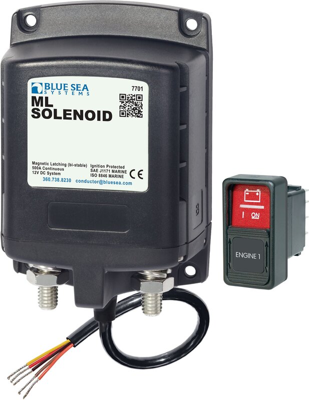 Blue Sea 7701 ML-Series Solenoid w/Contura Switch 12VDC