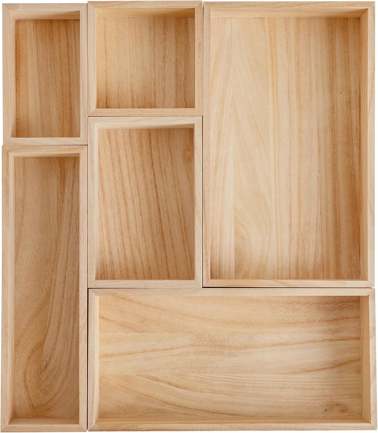 Martha Stewart Enzo 6-Piece Wooden Desk Drawer Organizer Set