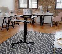 Victor DC550 High Rise Collection Mobile Adjustable Standing Desk (Dual-Tier) Black 25.6" x 17.7" x 45.3"