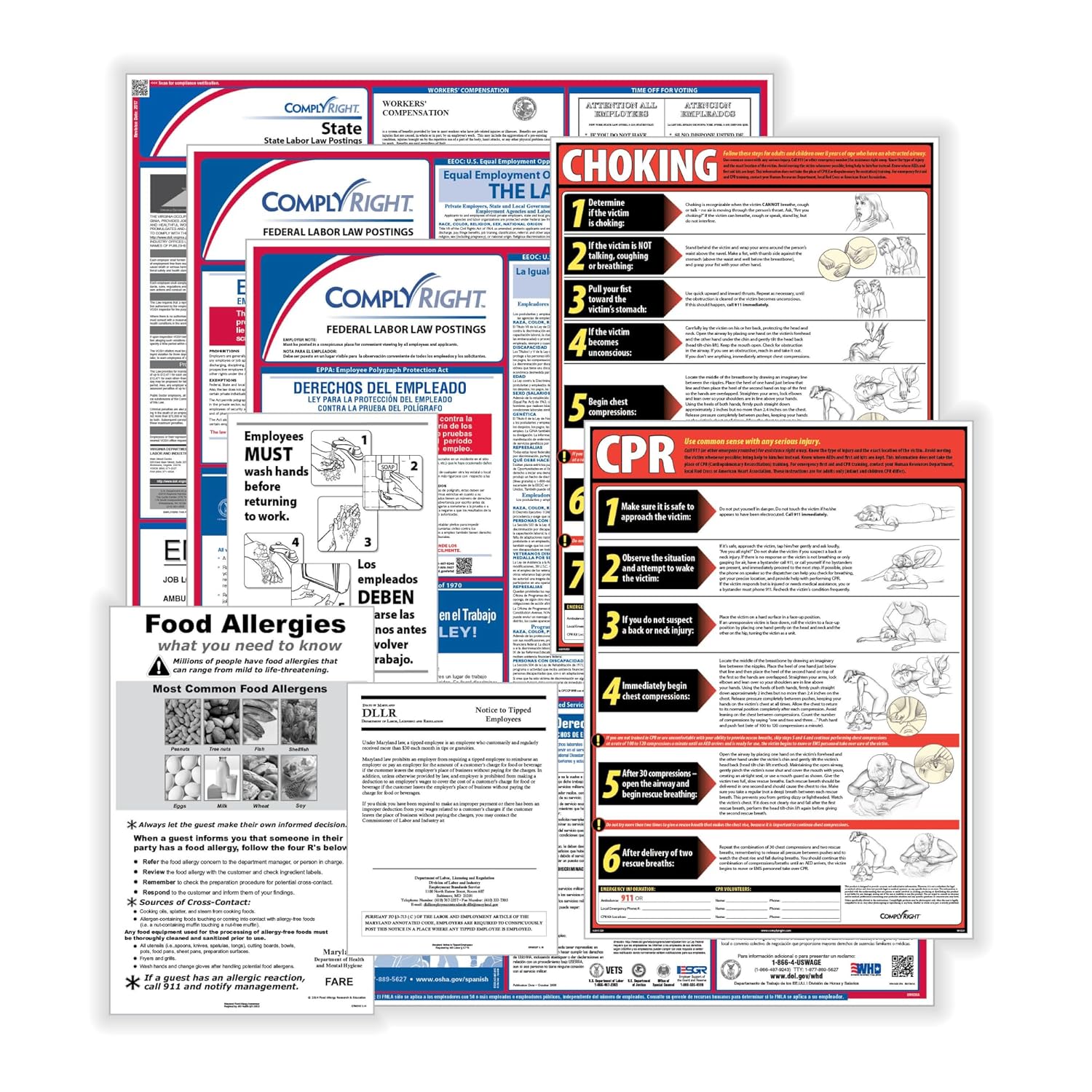 ComplyRight Restaurant Federal (Bilingual) And State (English) Labor Law 1-Year Poster Service, North Dakota