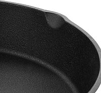 MegaChef 10 Inch Round Preseasoned Cast Iron Frying Pan with Handle in Black