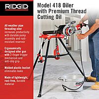 RIDGID 10883 Model 418 Oiler with Premium Thread Cutting Oil + Mophorn 460-6 Tripod Pipe Chain Vise Oiler + Pipe Chain Vise