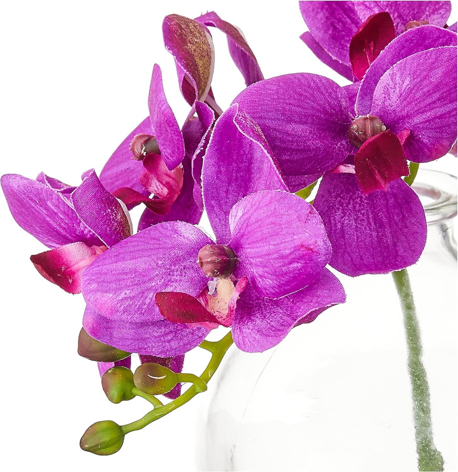 Nearly Natural 4208-S3 9" Phalaenopsis Orchid Artificial Arrangement in Vase (Set of 3), Multi/Color