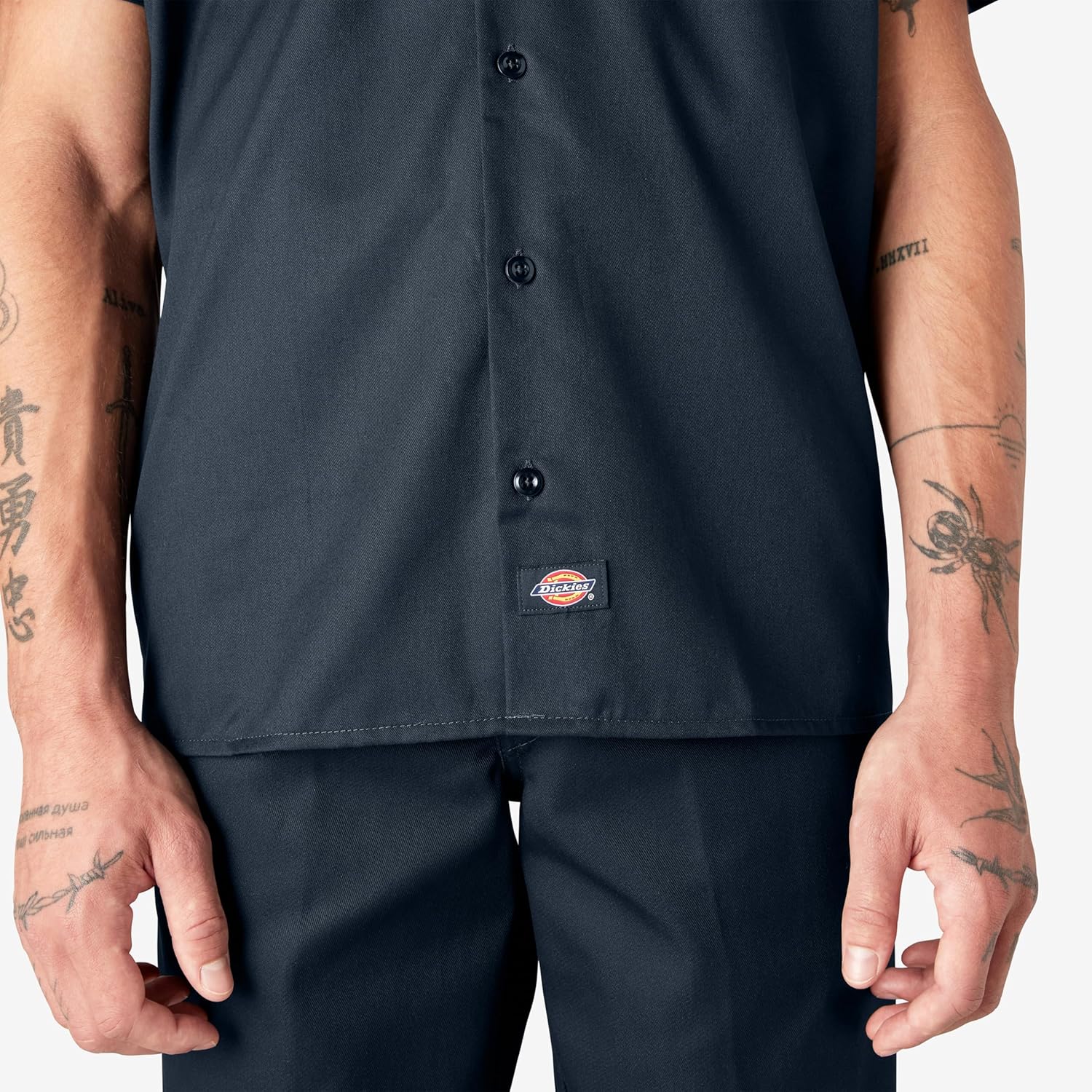 DICKIES Men's Short Sleeve Twill Work Shirt - Button-Front