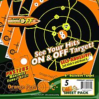 CALDWELL Orange Peel Bullseye Targets with Flake Off Material and Strong Adhesive
