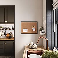 U Brands Cork Bulletin Board with Wood Frame