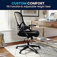 Flash Furniture Porter High-Back Mesh Ergonomic Swivel Office Chair with Adjustable Lumbar Support and Flip-Up Armrests