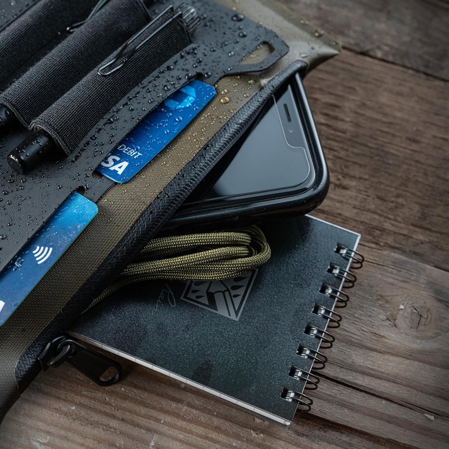 Rite in the Rain Monsoon Dirtbag, 4.5” x 7.75”, Notebook Storage Organizer, Green TPU (No. P970)