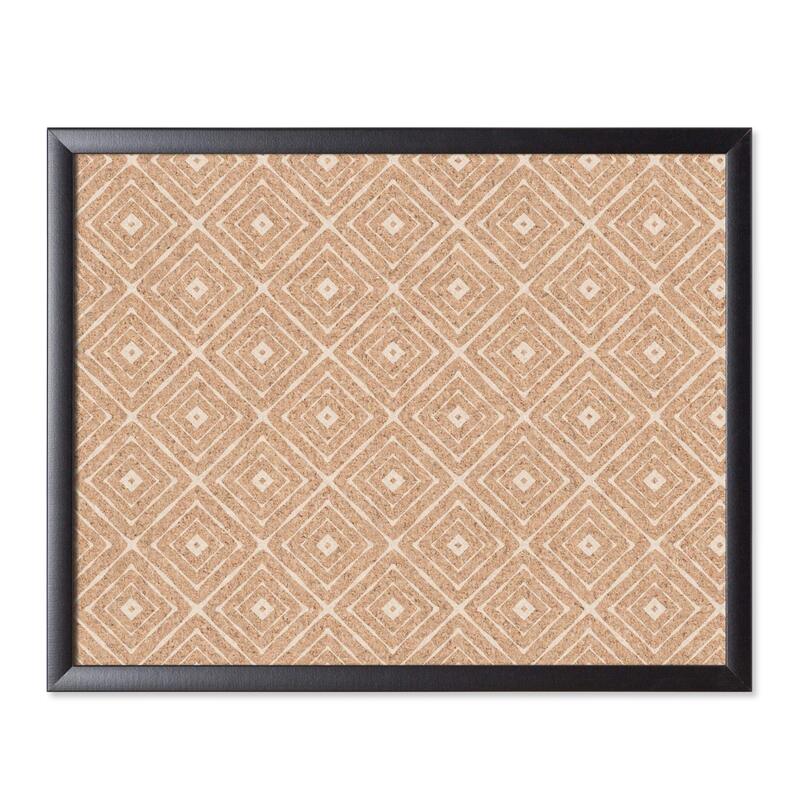 U BRANDS Fashion Cork Bulletin Board, Black Wood Frame