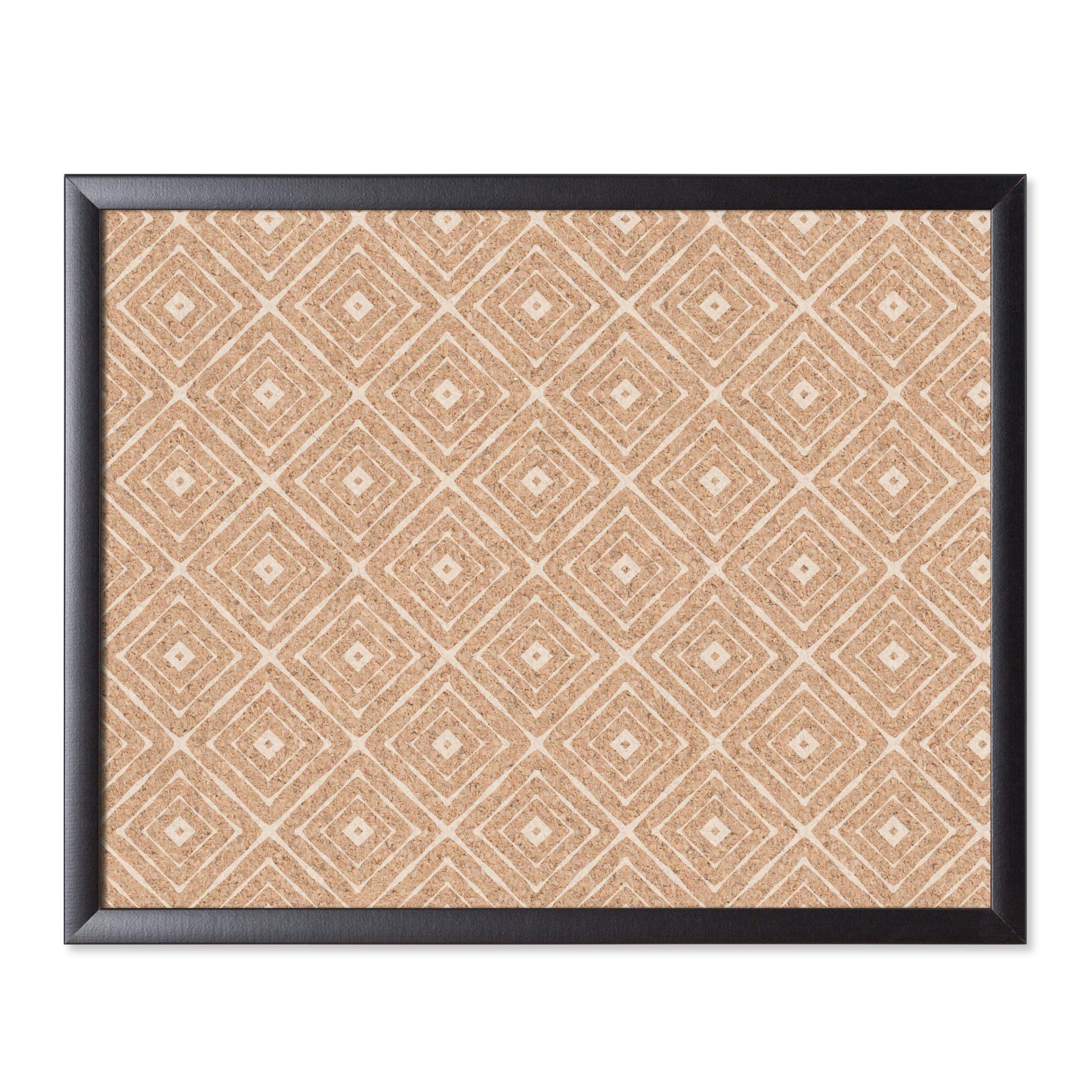 U BRANDS Fashion Cork Bulletin Board, Black Wood Frame
