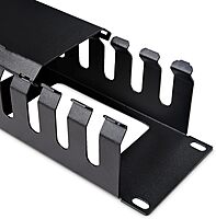 StarTech.com Horizontal 2U Server Rack Cable Management Finger Duct w/ Cover - 19" Network Rack Wire Duct Raceway Panel