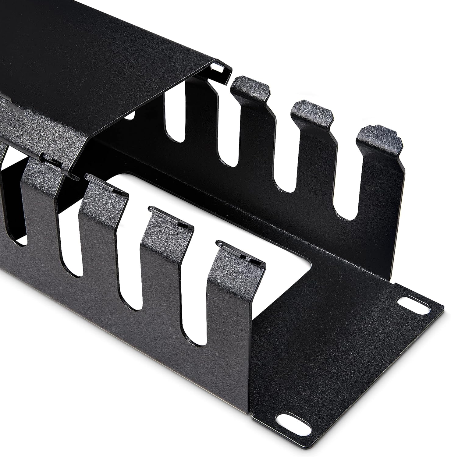 StarTech.com Horizontal 2U Server Rack Cable Management Finger Duct w/ Cover - 19" Network Rack Wire Duct Raceway Panel