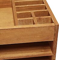 Elegant Designs Home Office Wood Tiered Desk Organizer with Storage Cubbies and Letter Tray