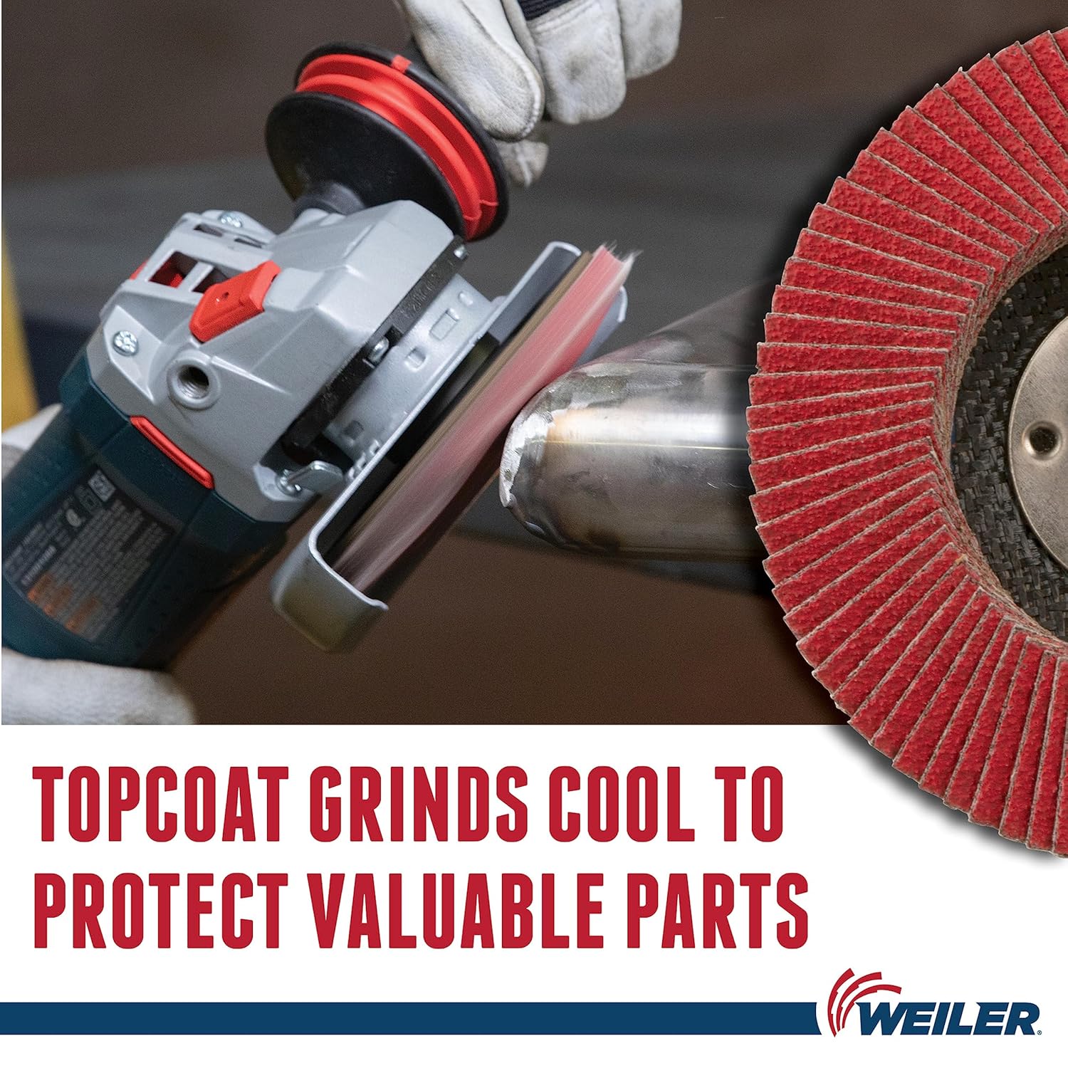 Weiler 50133 Saber Tooth 5/8"-11 Arbor, 4-1/2" Diameter, 40 Grit, Ceramic, Phenolic Backing