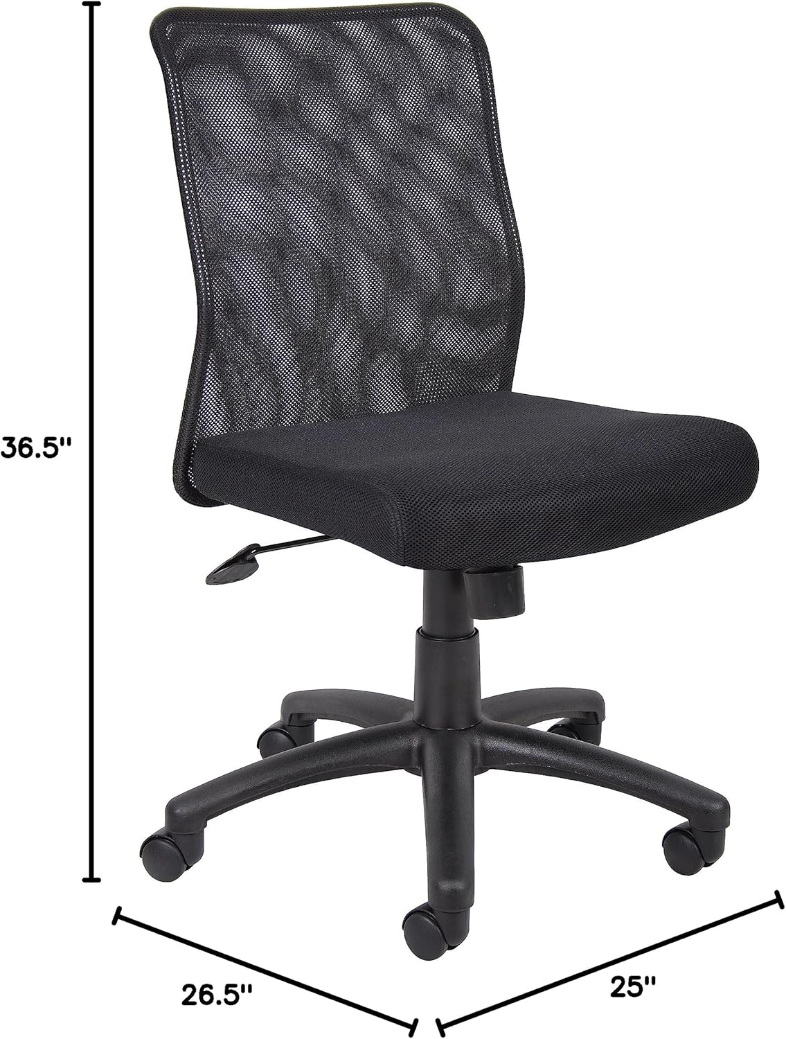 Boss Office Products Budget Mesh Task Chair without Arms in Black