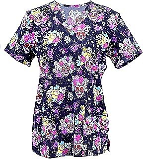 Scrub Tops Mujeres Halloween Estampado 2025 Scrub Tops Mujeres Halloween Estampado 2025