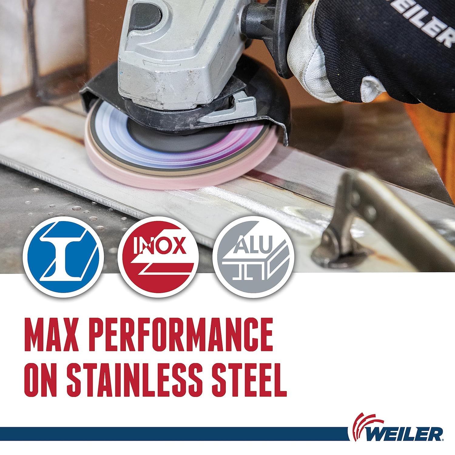 Weiler 50133 Saber Tooth 5/8"-11 Arbor, 4-1/2" Diameter, 40 Grit, Ceramic, Phenolic Backing