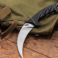 Cold Steel Steel Tiger 4.75'' Japanese Aus8A Stainless Steel W/ Stonewashed Finish Karambit Shape Fixed Blade Tactical