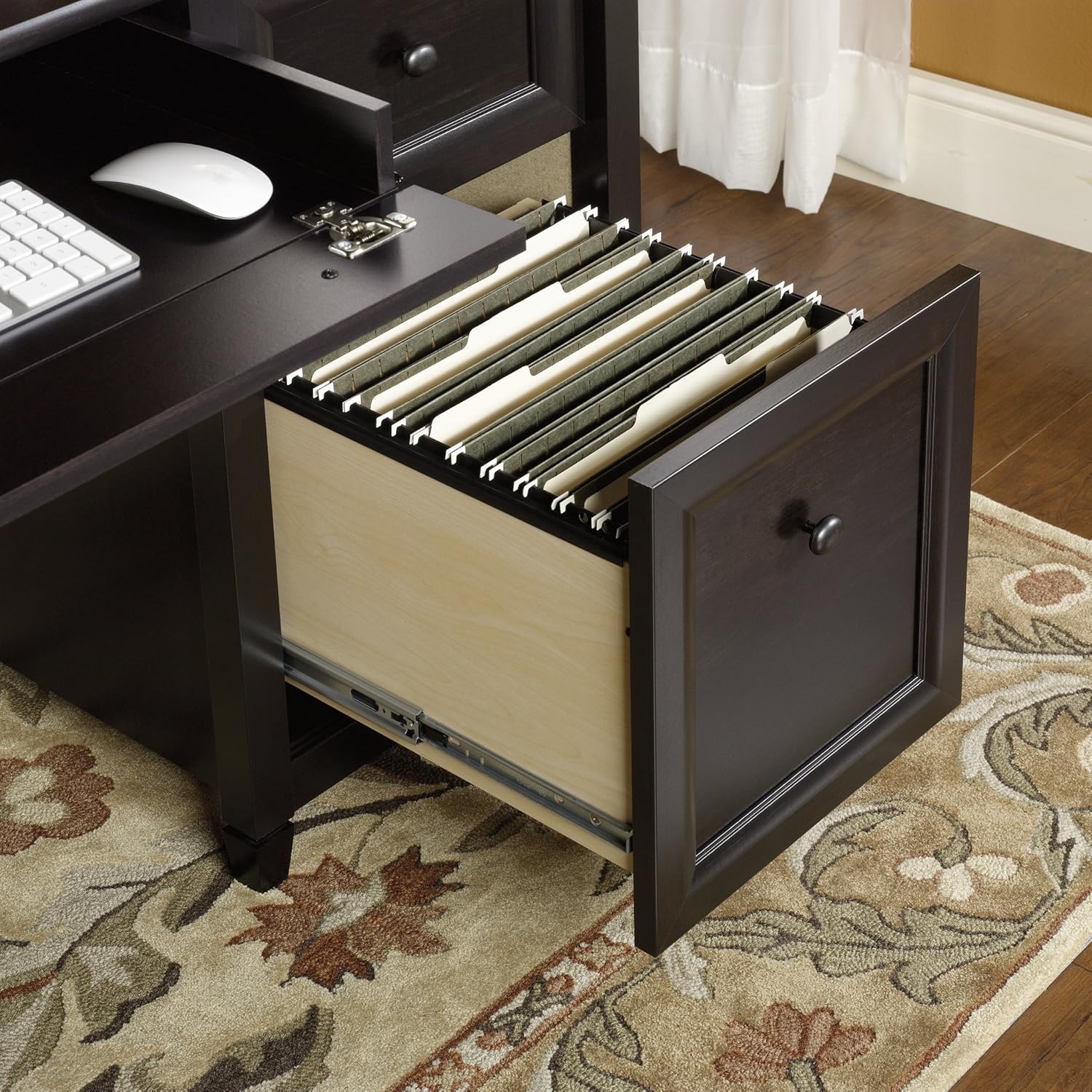 SAUDER Edge Water Executive Desk with File Drawers