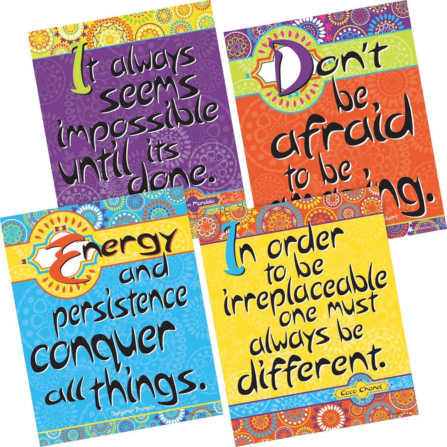 Barker Creek Art Prints Set of 8, Be Courageous, Inspirational Art Prints with a Self Empowering Theme, 8" x 10"