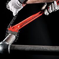 Ridgid, 31320, Chain Wrench, Pipe Cap. 2-1/2 to 5", Red, Small