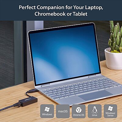 StarTech USB to Ethernet Adapter - USB to RJ45 Gigabit Network Adapter