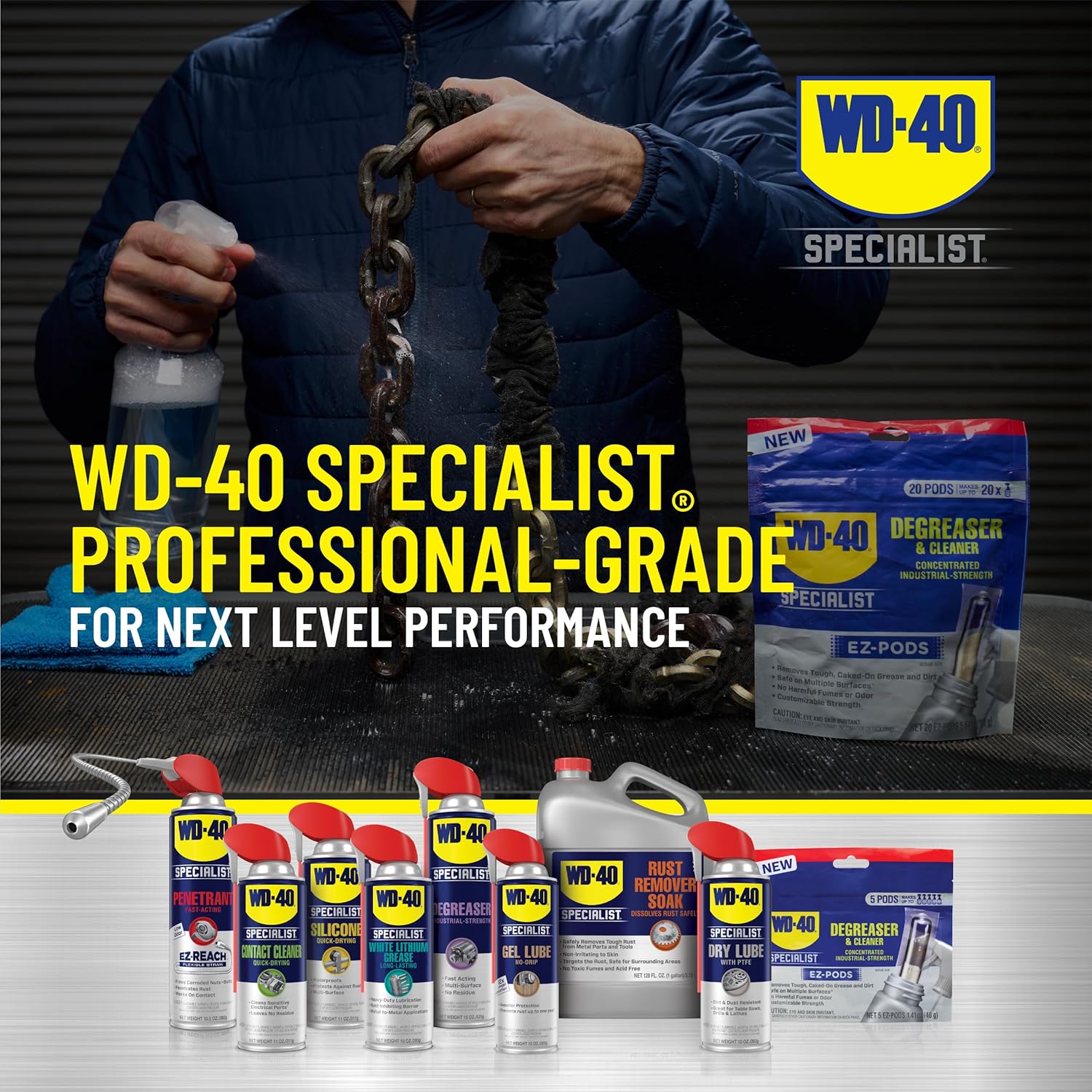 WD-40 Specialist Degreaser and Cleaner EZ-PODS Unscented Customizable Industrial-Strength Concentrate