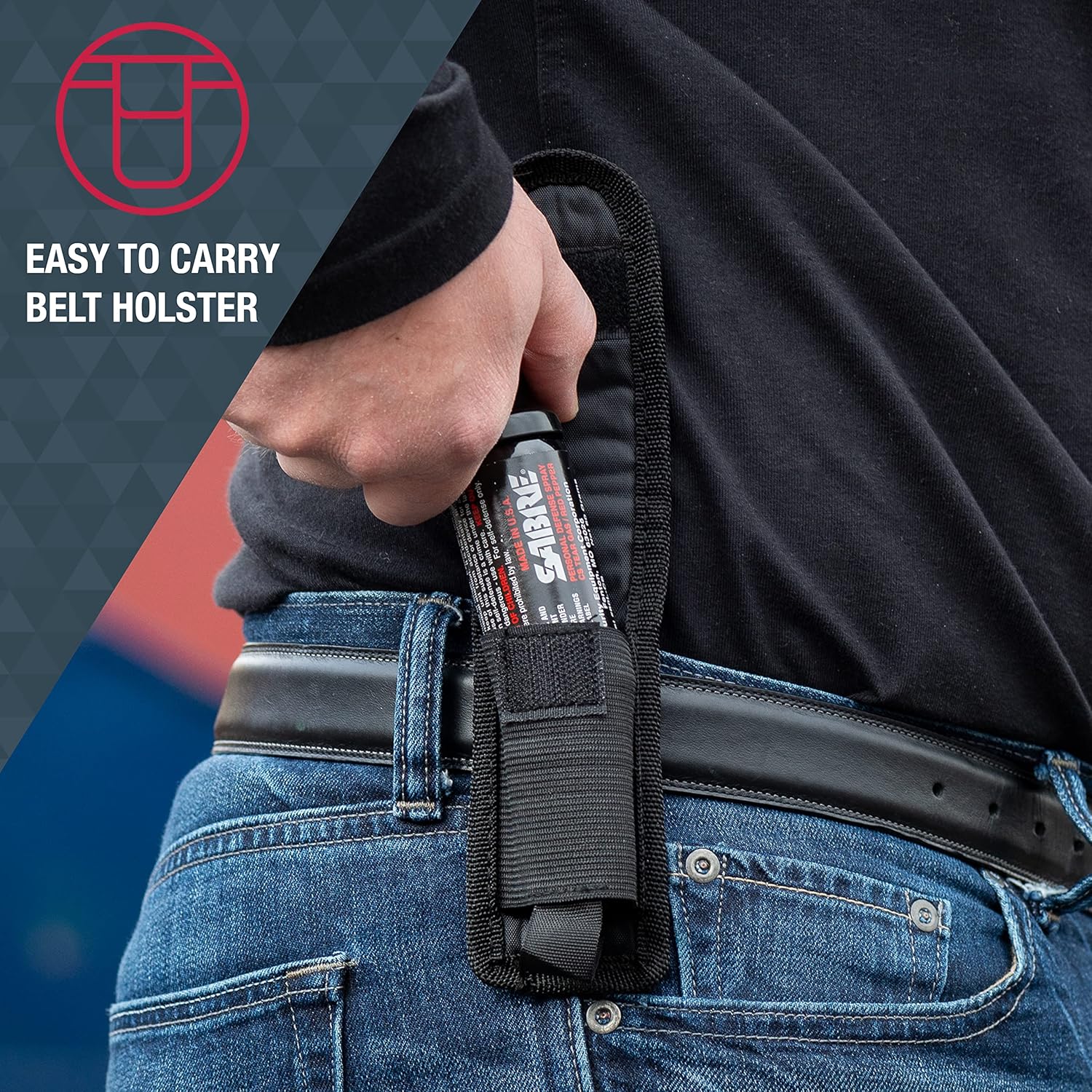 SABRE Nylon Belt Holster for Magnum 60 Series, Fits 60 Gram (2 Ounce) Models, Provides Quick Access To Protection