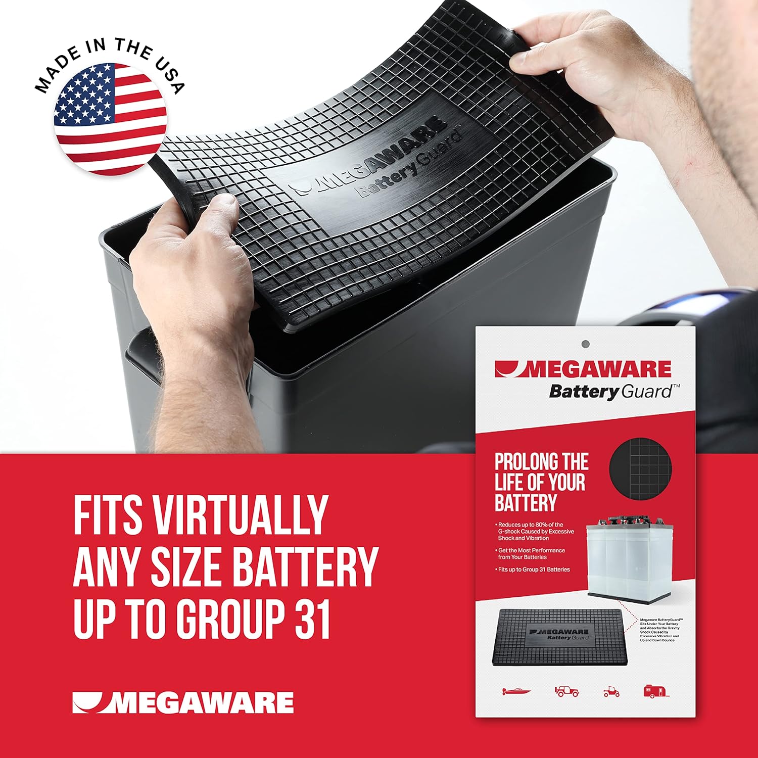 Megaware - BatteryGuard Protector - Great for Boats, RVs, Semi Trucks, and Off-Road Vehicles