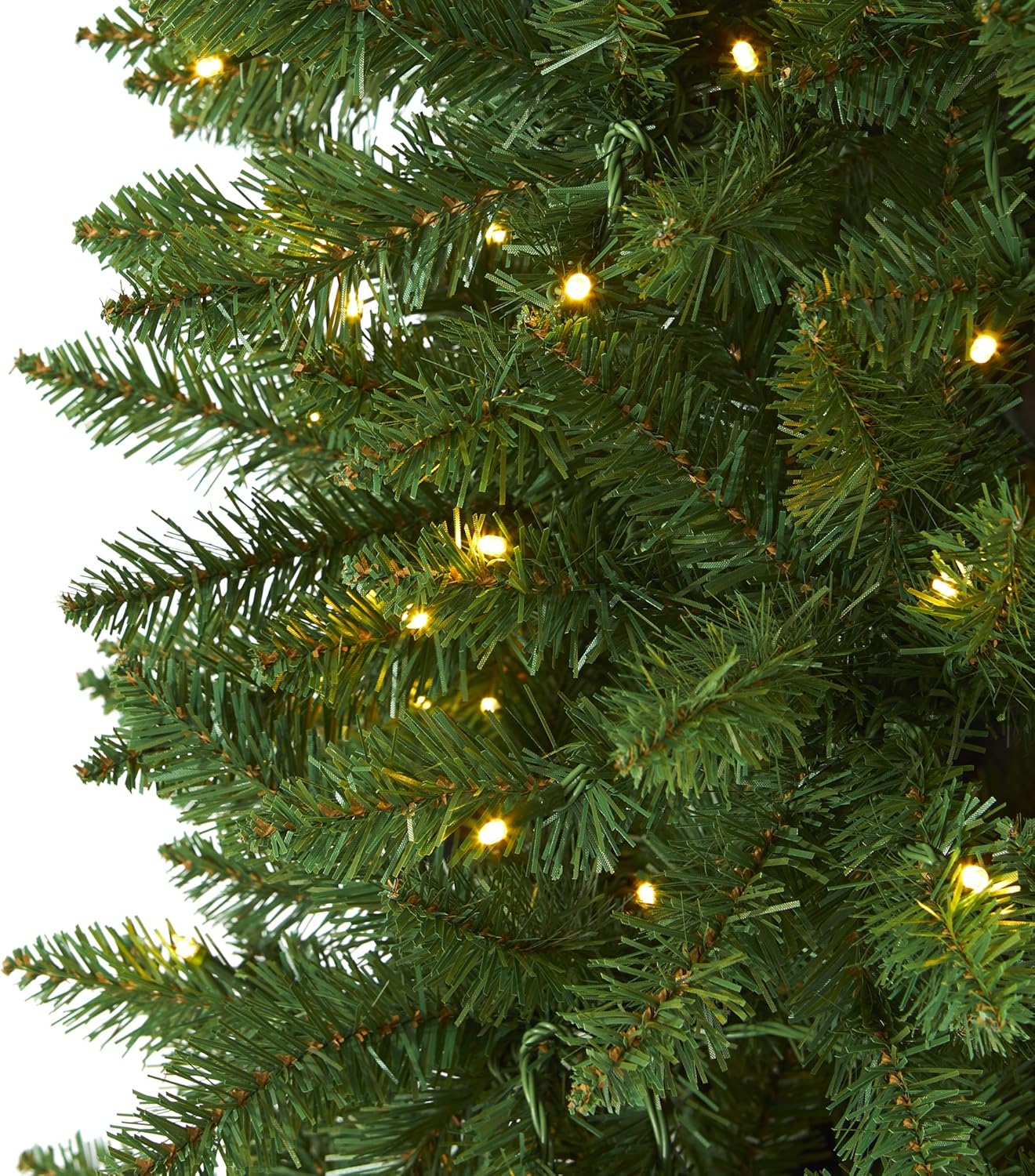 Nearly Natural 6.5ft. Slim Green Mountain Pine Artificial Christmas Tree with 300 Clear LED Lights 6ft 6in Green
