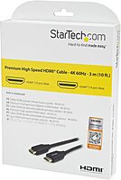 StarTech.com 10ft (3m) Premium Certified HDMI 2.0 Cable with Ethernet - High Speed Ultra HD 4K 60Hz HDMI Cable HDR10 - HDMI Cord (Male/Male Connectors) - For UHD Monitors, TVs, Displays (HDMM3MP)